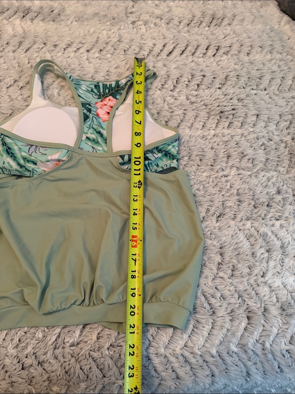 Tropical Sage & Floral Tankini Set Boy Shorts M NWOT Womens - Picture 5 of 11